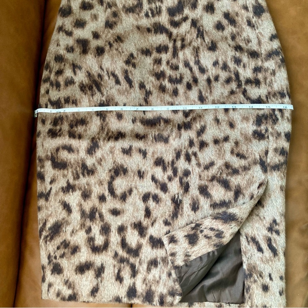 MOSCHINO AUTHENTIC Leopard Print Pencil Skirt Woman’s US4 Made in Italy Angora - Picture 5 of 9